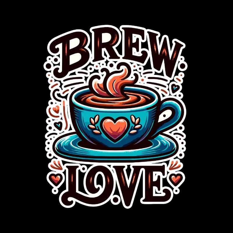 Brew Love - Illustration de tasse à café