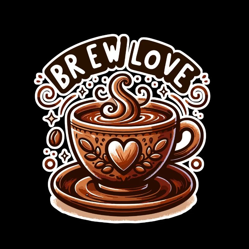 Brew Love - Illustration de tasse à café