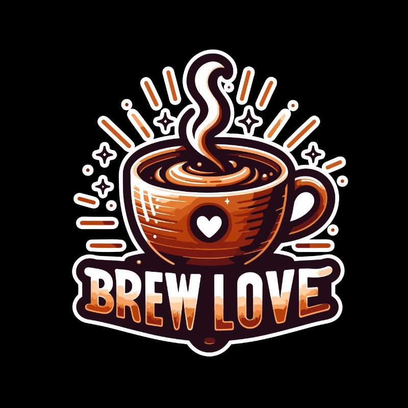 Brew Love - Illustration de tasse à café