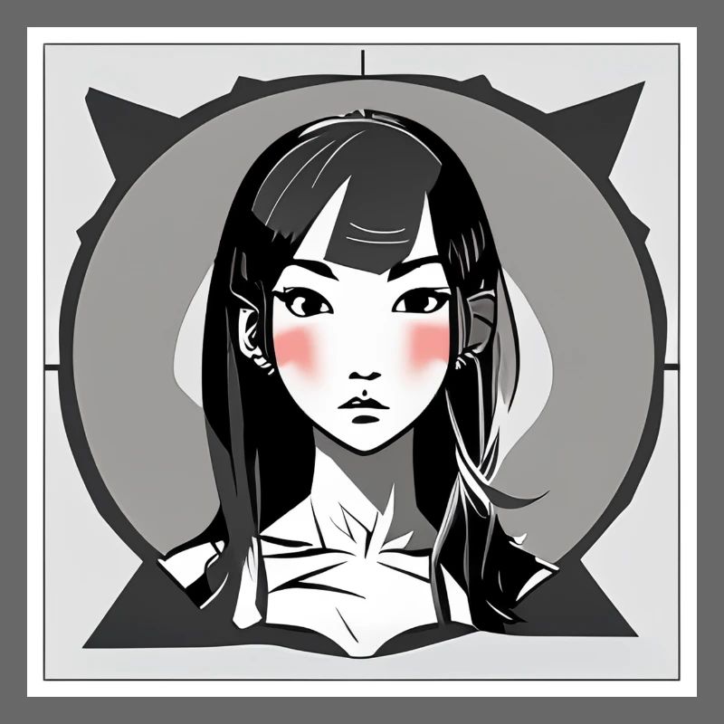 Errötendes Manga-Mädchen