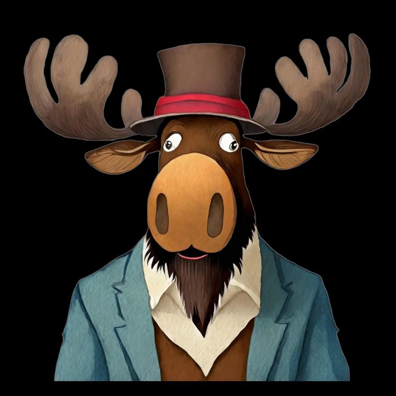 élan drôle dans un chapeau