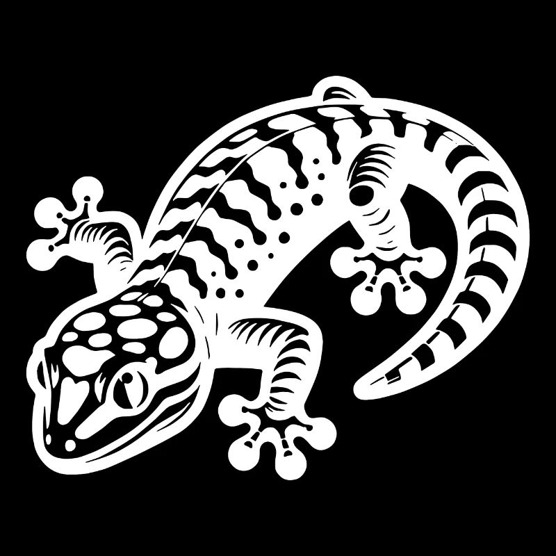 Schlauer Gecko im Tattoo Style