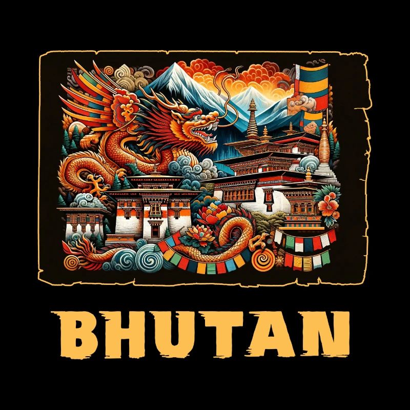 Dragon de Thimphu du Bhoutan en Asie du Sud