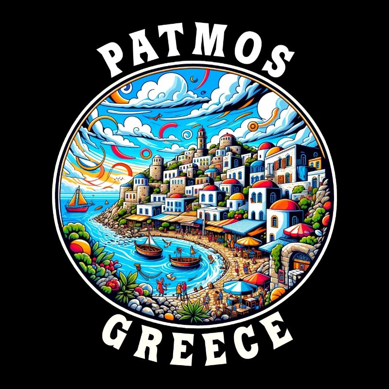 Vacances à Patmos, Grèce, baie de la mer Égée