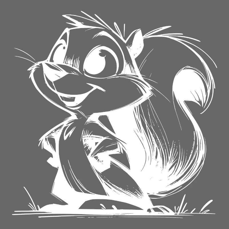 Putziges Eichhörnchen Bleistift Zeichnung