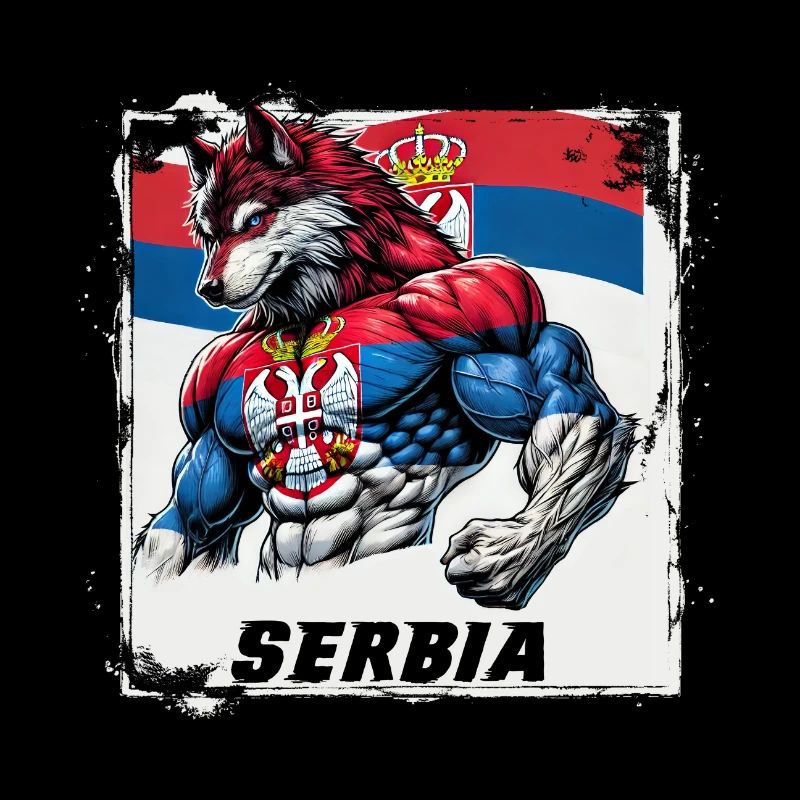 Motif du drapeau du loup de Serbie