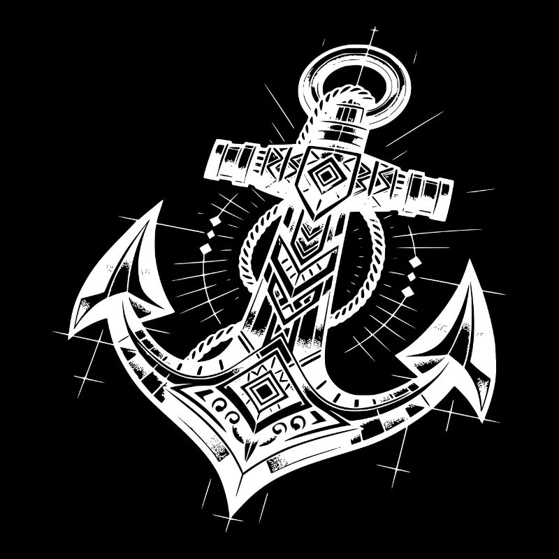 Eleganter Tattoo Style Anker
