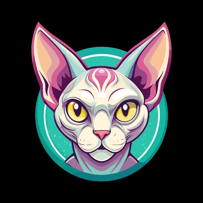 Devon Rex Chat Race Dessin Animé Kawaii Animal Pet