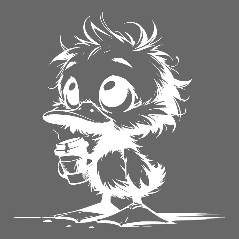 Canard mignon avec tasse à café