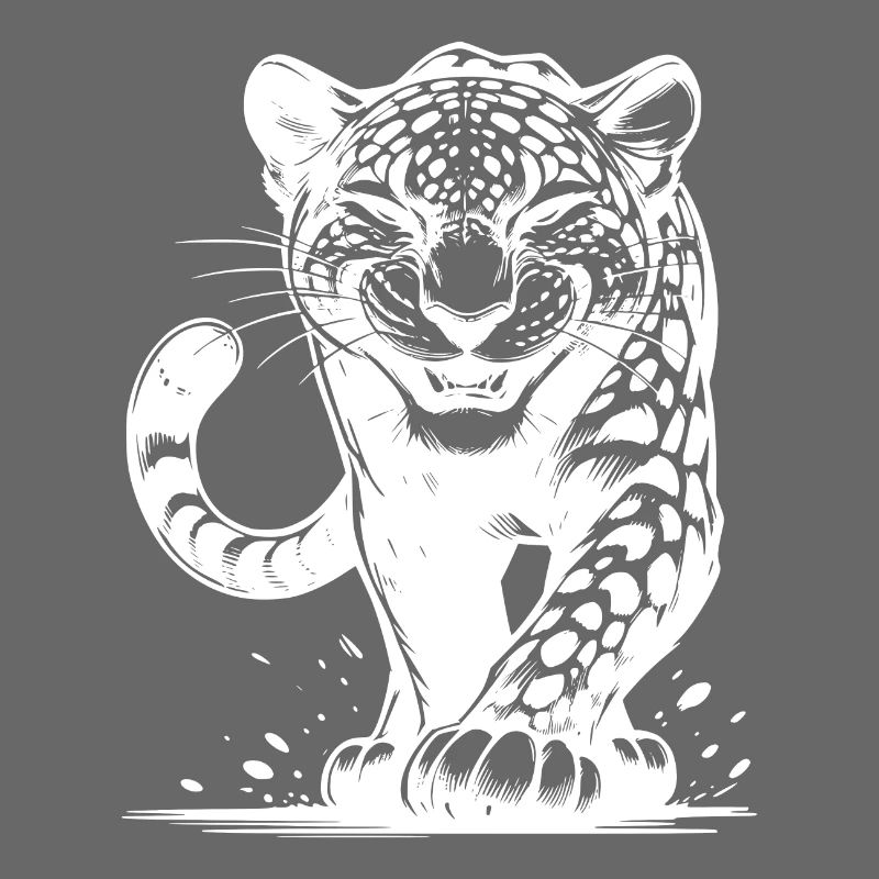 Listiger Leopard jagend mit Flecken