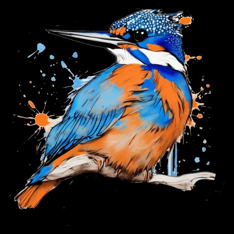Kingfisher,drawing,colorful,bird,graffiti,sketch