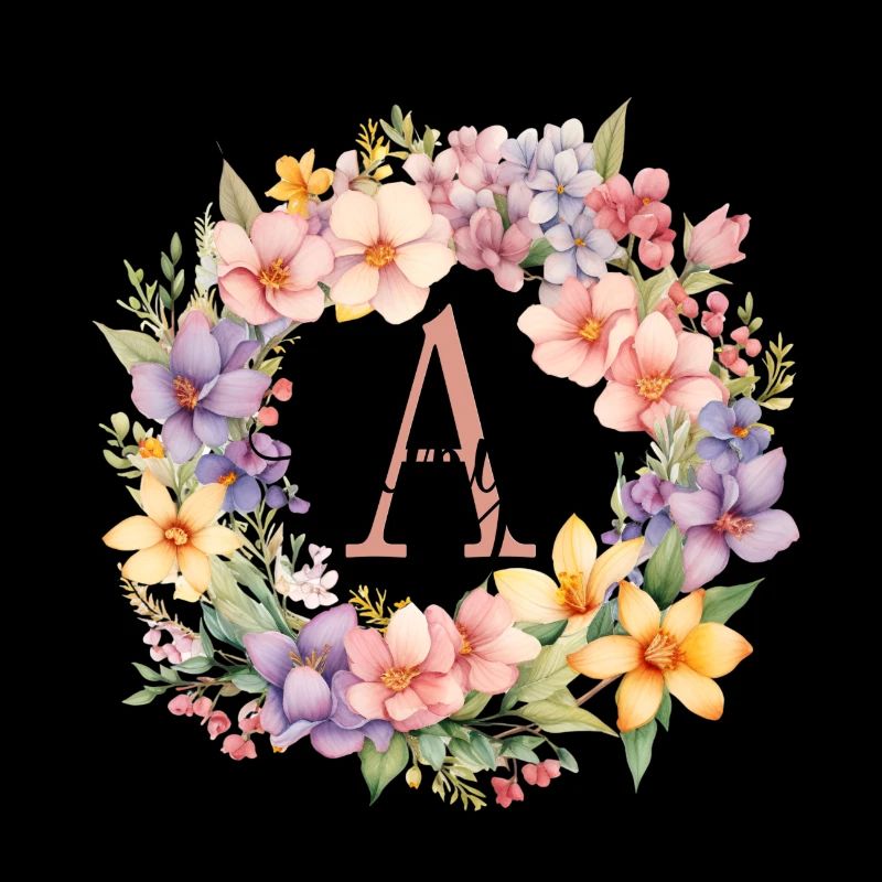 A| Monogramme | Nom | Amy | Aquarelle | Coloré