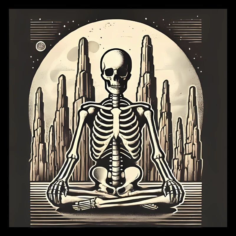 Skelett in Einsamkeit Illustration