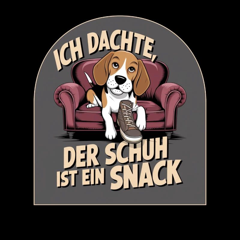 Beagle Ich dachte der Schuh ist ein Snack Hund