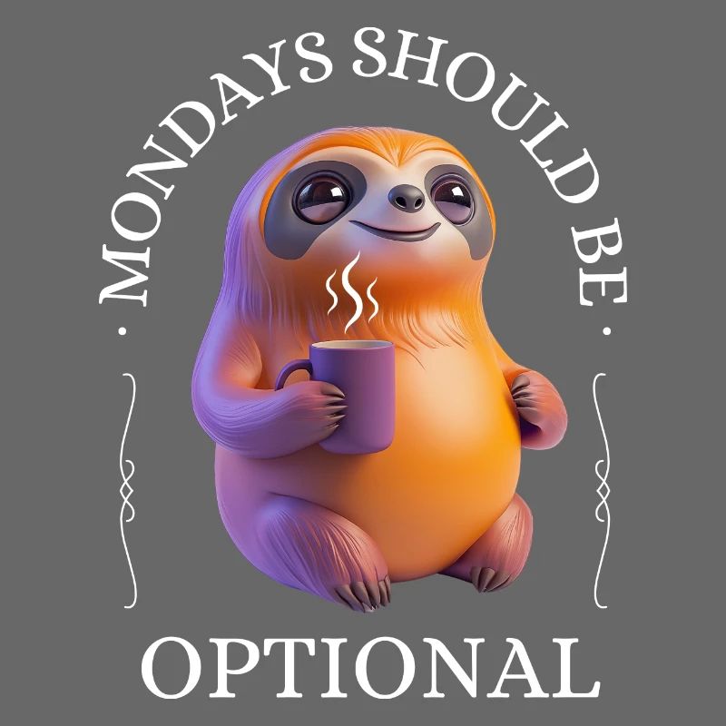 Monday grouch – coffee-drinking sloth