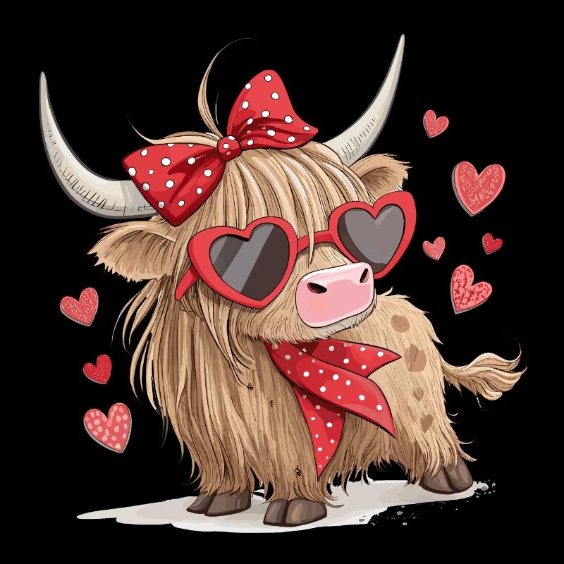 La Saint-Valentin Highland Cow – Douce et ludique