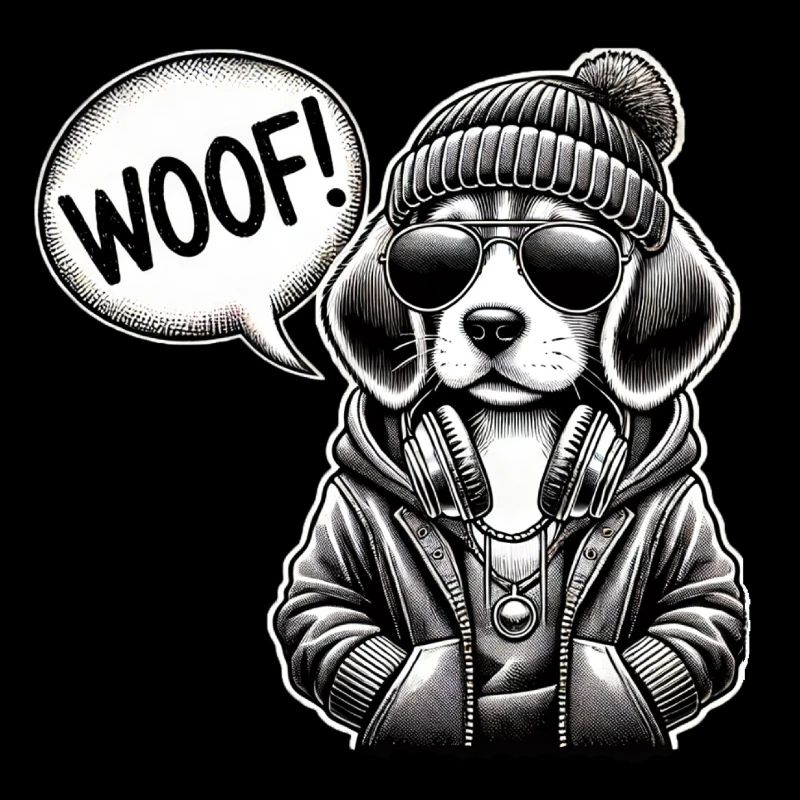 Un chien cool dans le style de la rue
