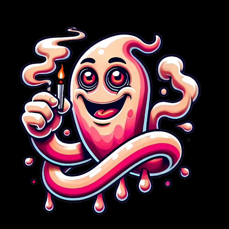 Lustiges Kiffer-Ghost-Cartoon-Design