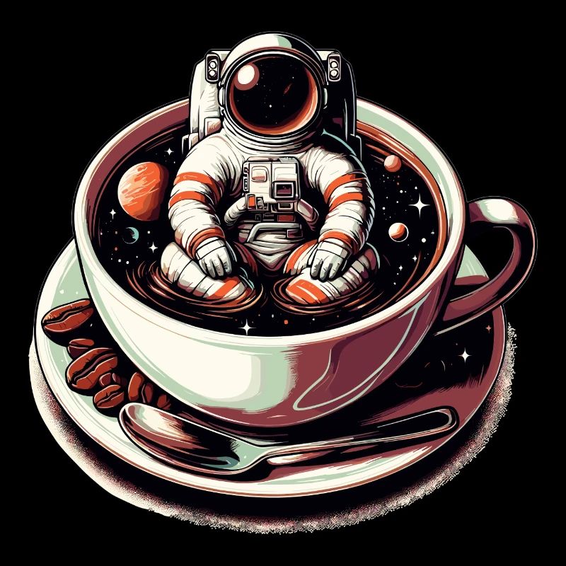 Schwarzer Kaffee Astronaut Tasse Galaxie Geschenk