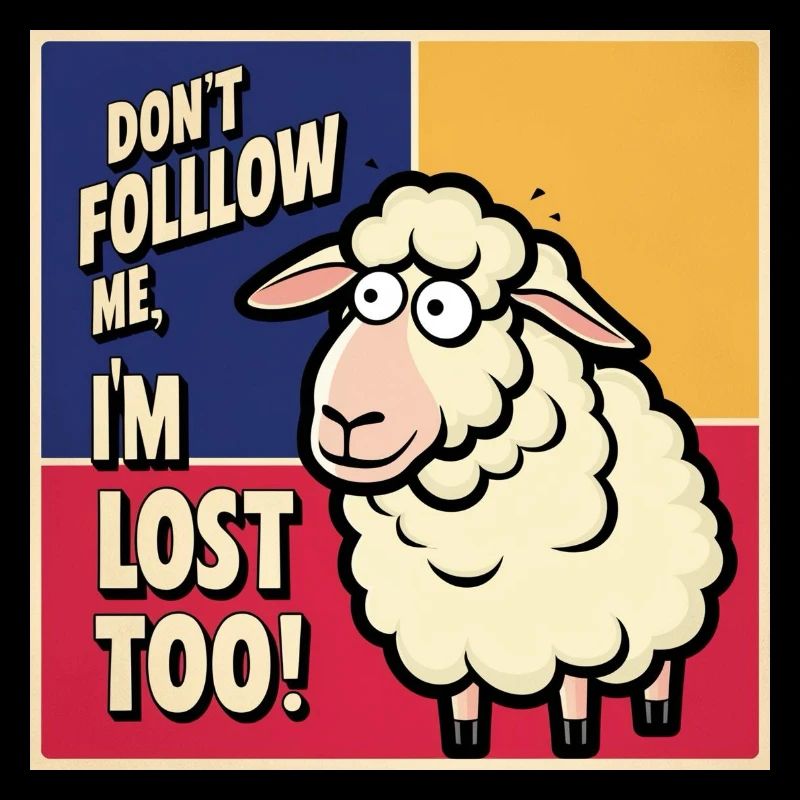 Moutons « Ne me suis pas – moi aussi je suis perdu ! »