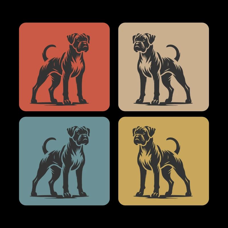 Boxer Chien Vintage Design