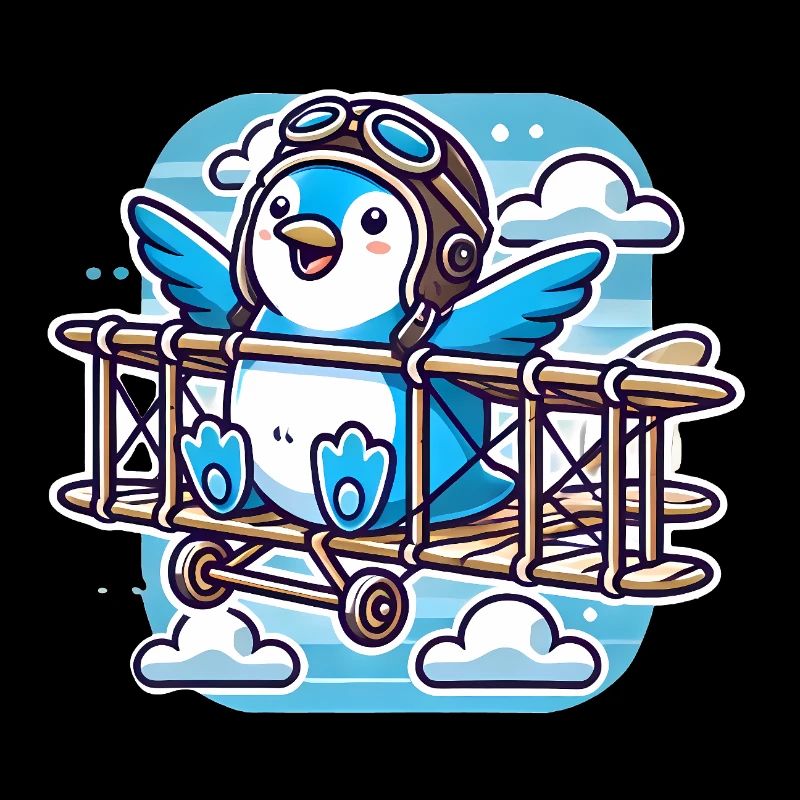 Lustiger fliegender Pinguin, glaube, schwebe