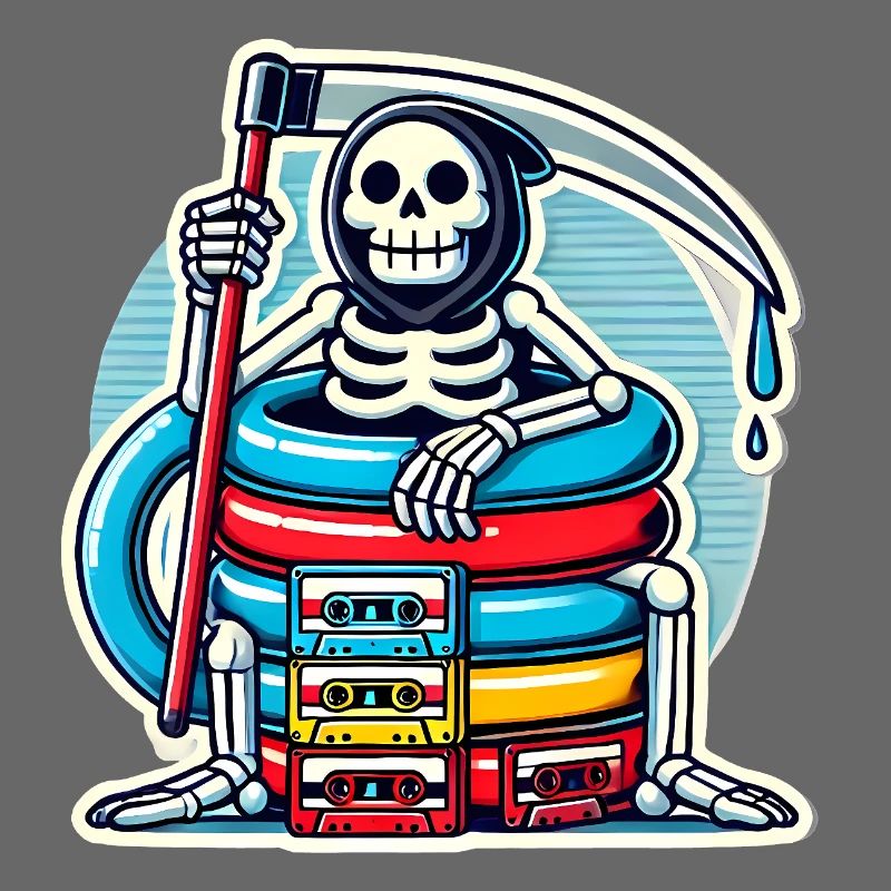 Squelette rétro avec cassettes