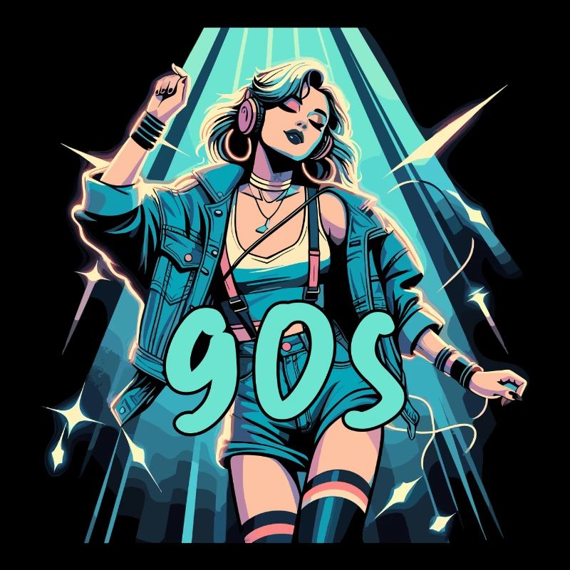 Frau tanzt Tanzen 90er Retro Disco Disko Geschenk