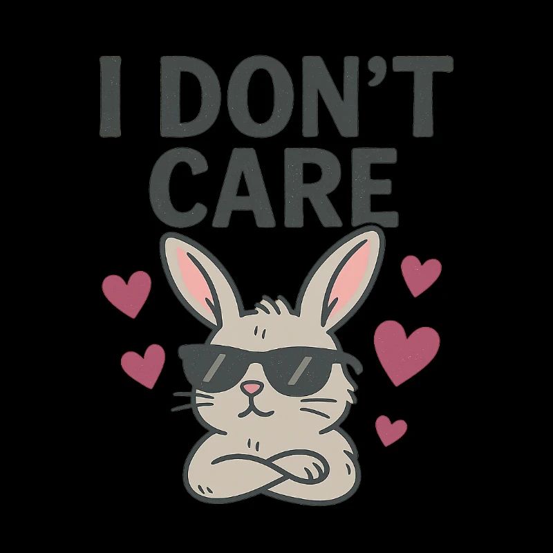 I Don’t Care Bunny süßer Hase Herz
