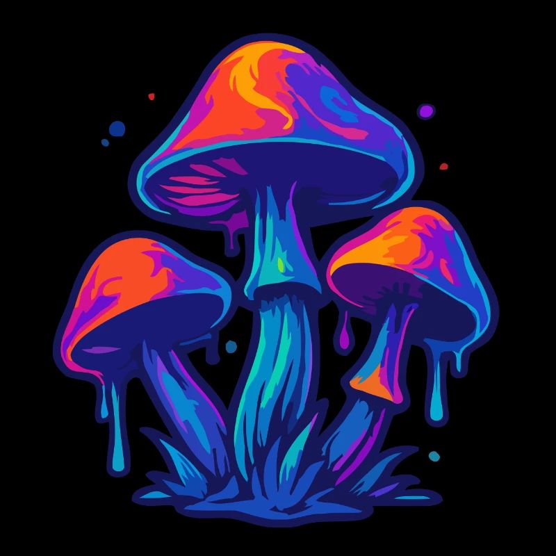 Neon mushroom group