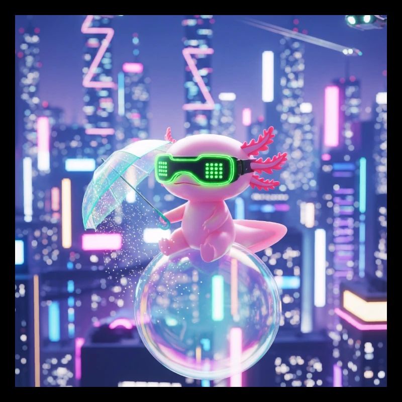 Futuristic Neon Dragon with VR Gear