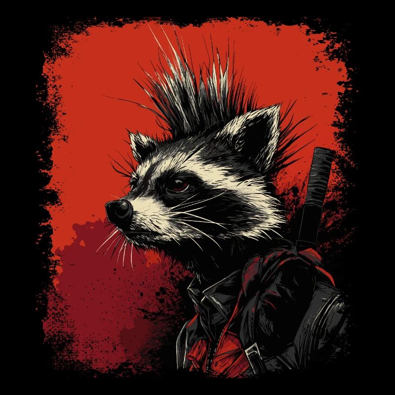 Raton laveur Ninja Punk