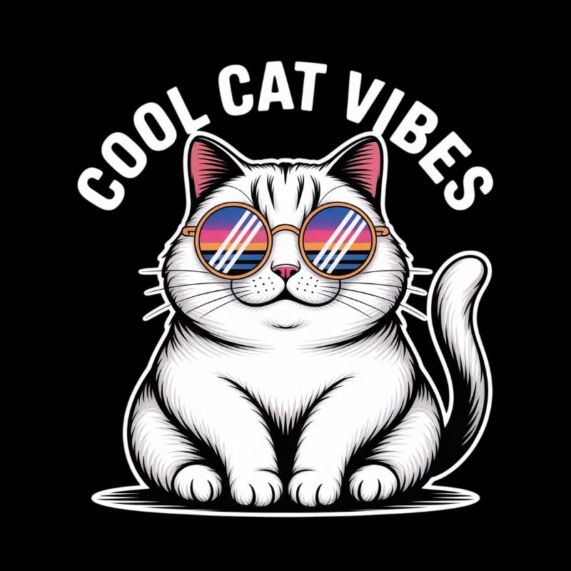 Chat copain avec lunettes Wave