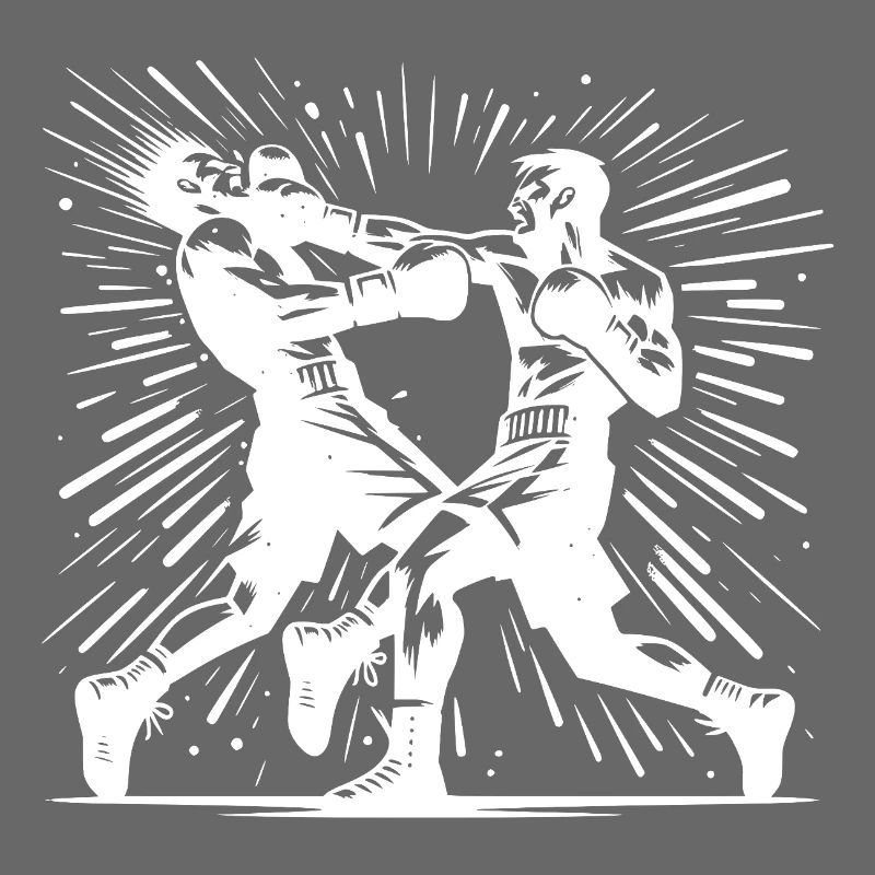 Action de boxe rétro Le coup de poing décisif