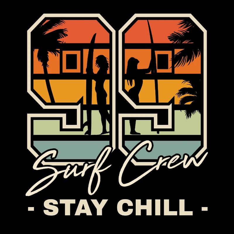 Retro Sonnenuntergang Surf Chill Design