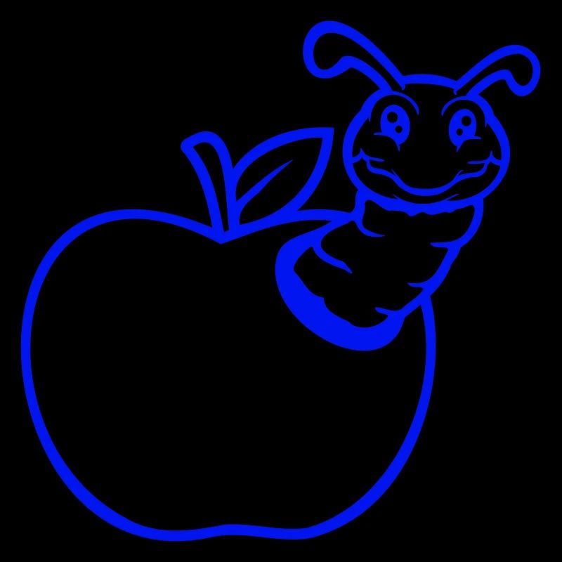 caterpillar apple fruit peeks out hole smiles sweet worm