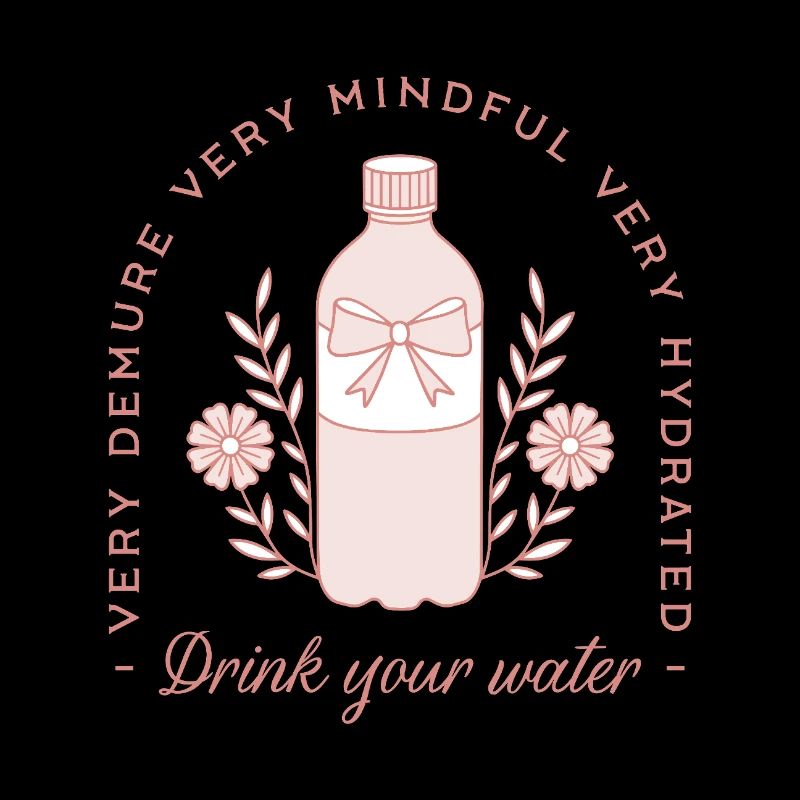 Drink water hydration quotes pink funny reminder
