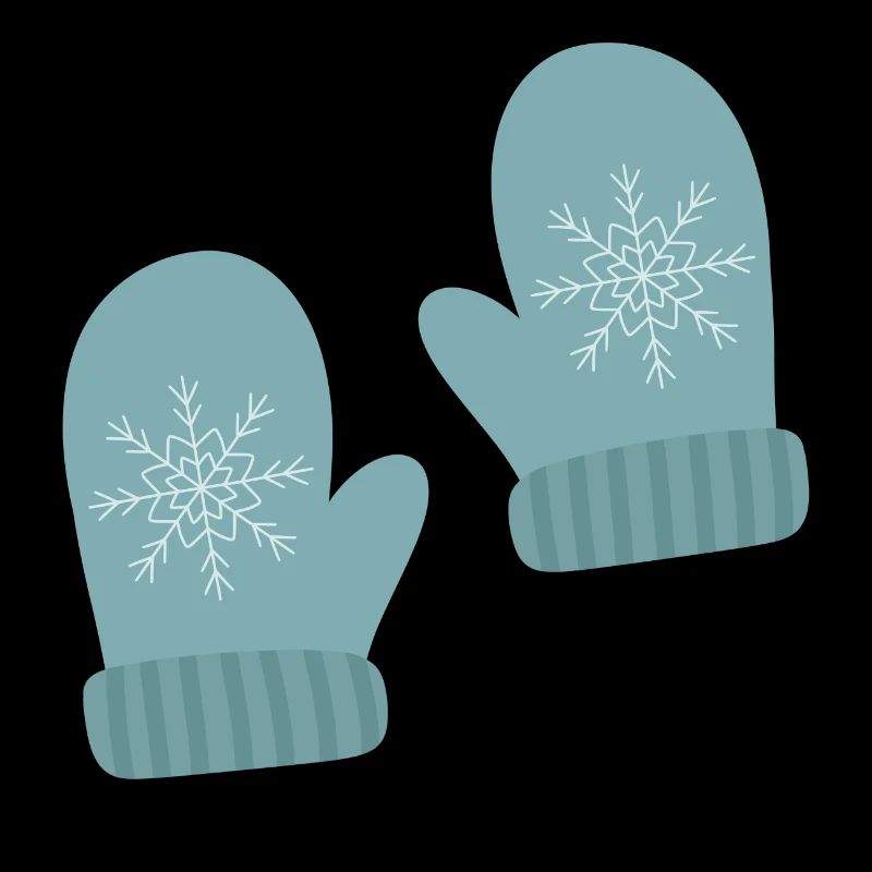 Winter Mittens Snowflake Design