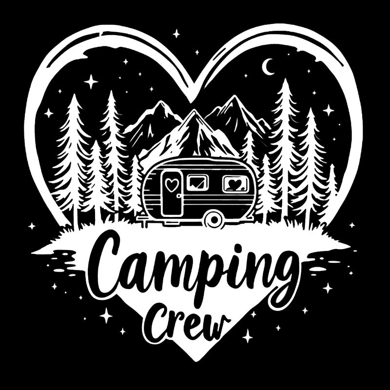 Love Camping Crew / Heart Caravan Mountains Design