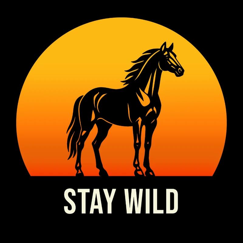 Séjour Cheval Sauvage Coucher de Soleil Silhouette