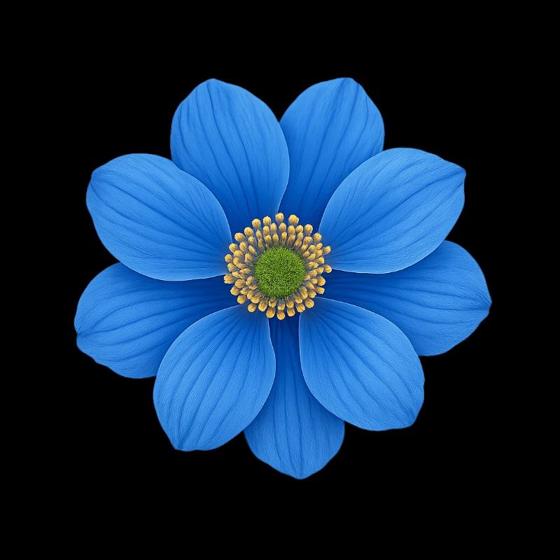 Motif étoile fleur bleu cobalt