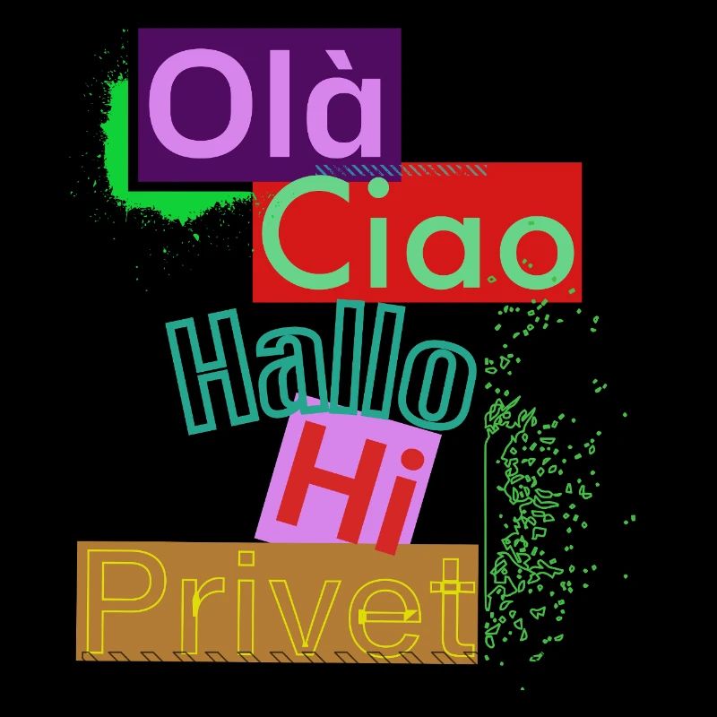 Variété de langues Conception de salutation colorée