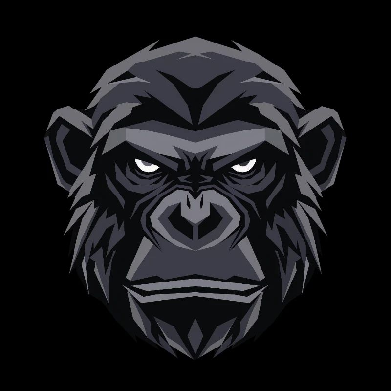 Geometrischer Gorillakopf