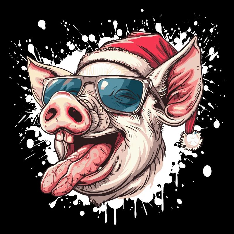 Cochon Noël Drôle Porcelet