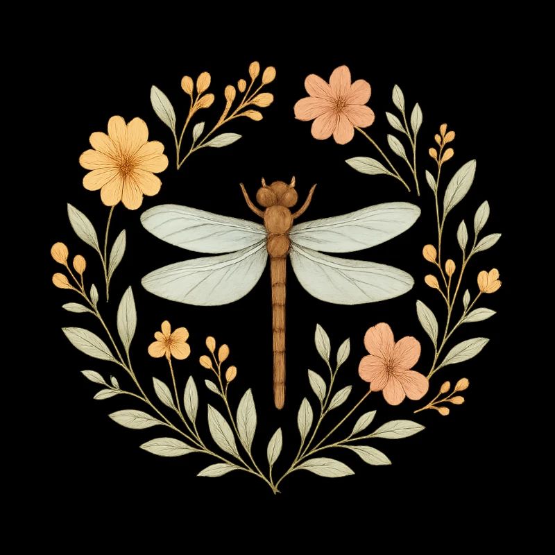 Couronne florale de libellules