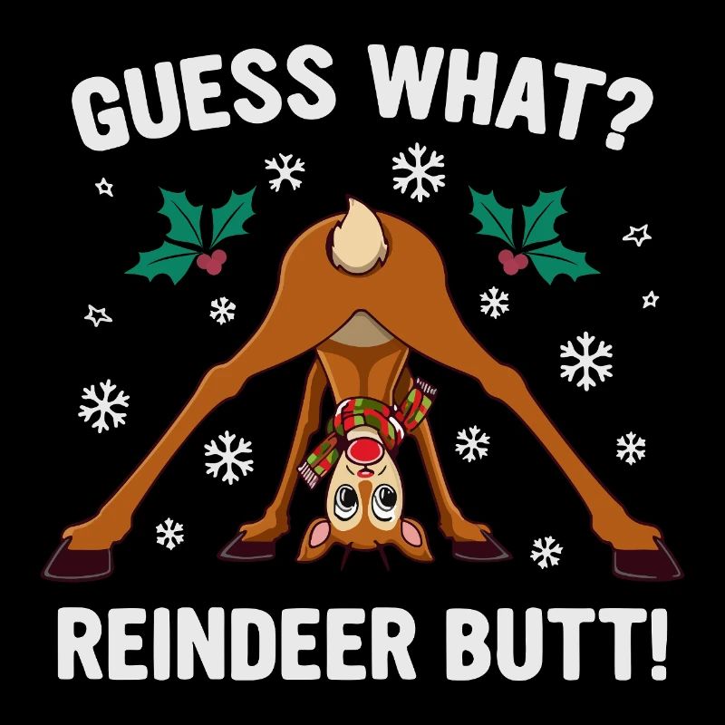 Devine quoi blague de Noël sur les fesses de renne