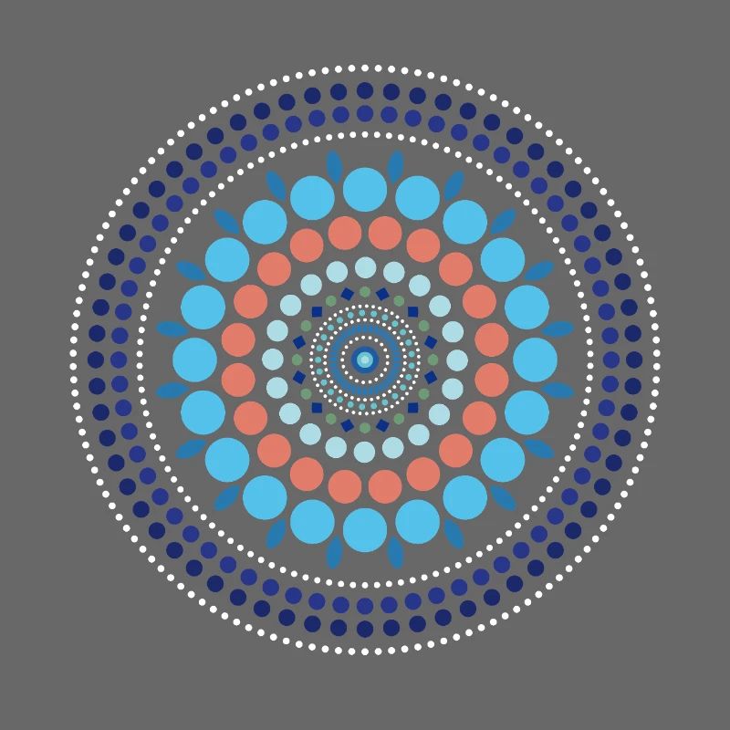 Blue Gradient Dot Mandala