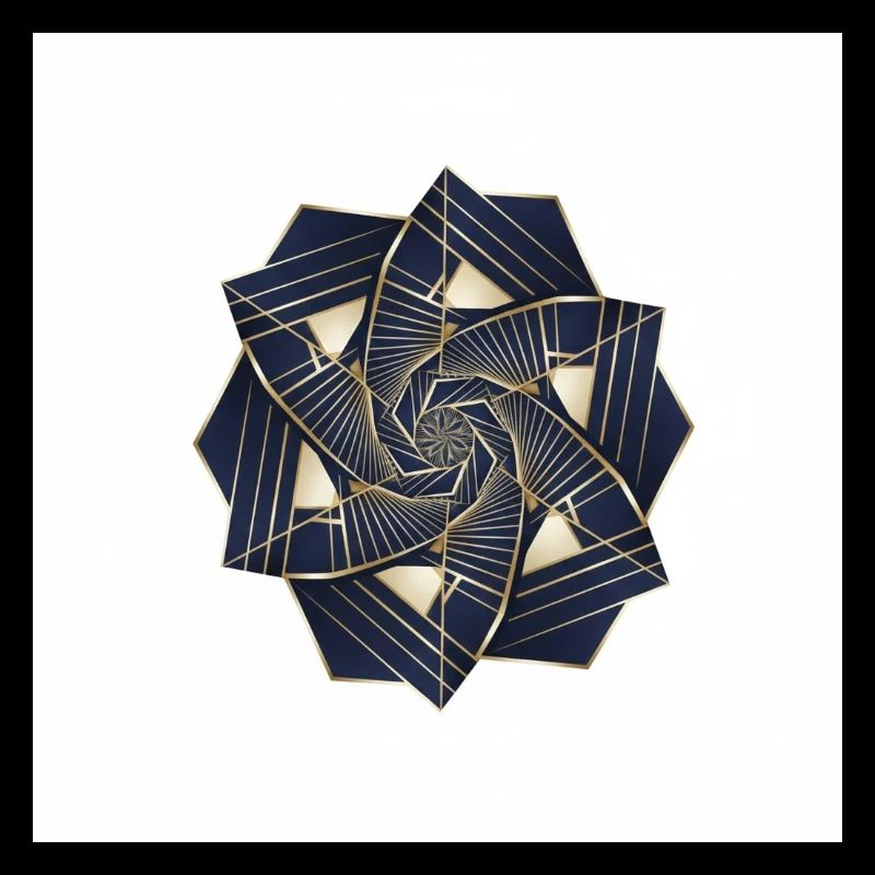 Rosace Spirale Dorée Navy
