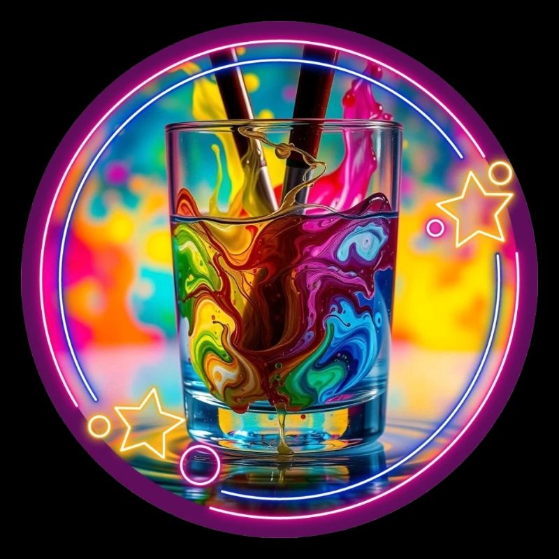 Farbiges Neon-Psyedelisches Glas