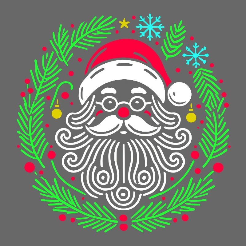 Weihnachtsrunder Weihnachtsmann mit Ästen